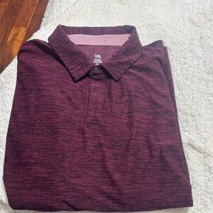 Men's Quick Dry Polo Shirt - Burgundy XXXL